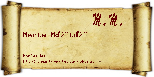 Merta Máté névjegykártya